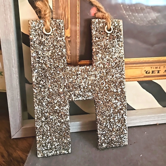 Pottery barn N H C glittery ornaments monogram Christmas initial - Picture 3 of 8